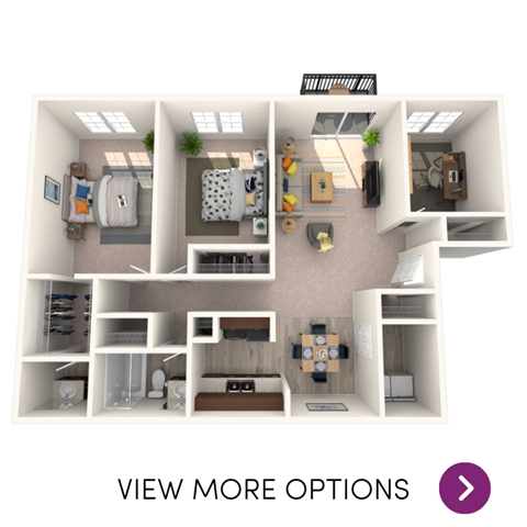 Floor plan for 3 beds, 1.5 baths, 1053 sqft
